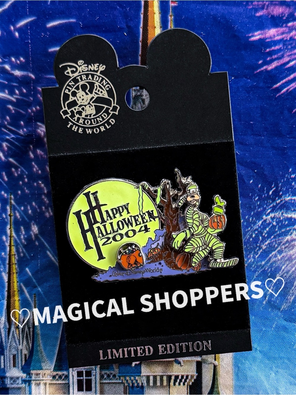 Disney Parks 2004 Happy Halloween Goofy Glow In The Dark Pin LE 1500